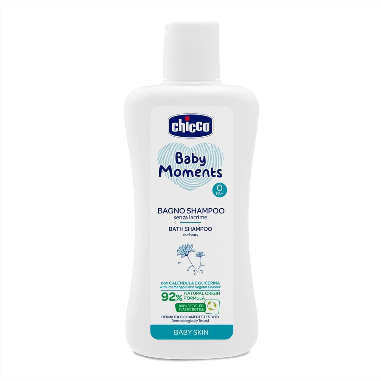Шампунь для тіла та волосся з екстрактом календули Chicco Baby Moments Без сліз, 200 мл
