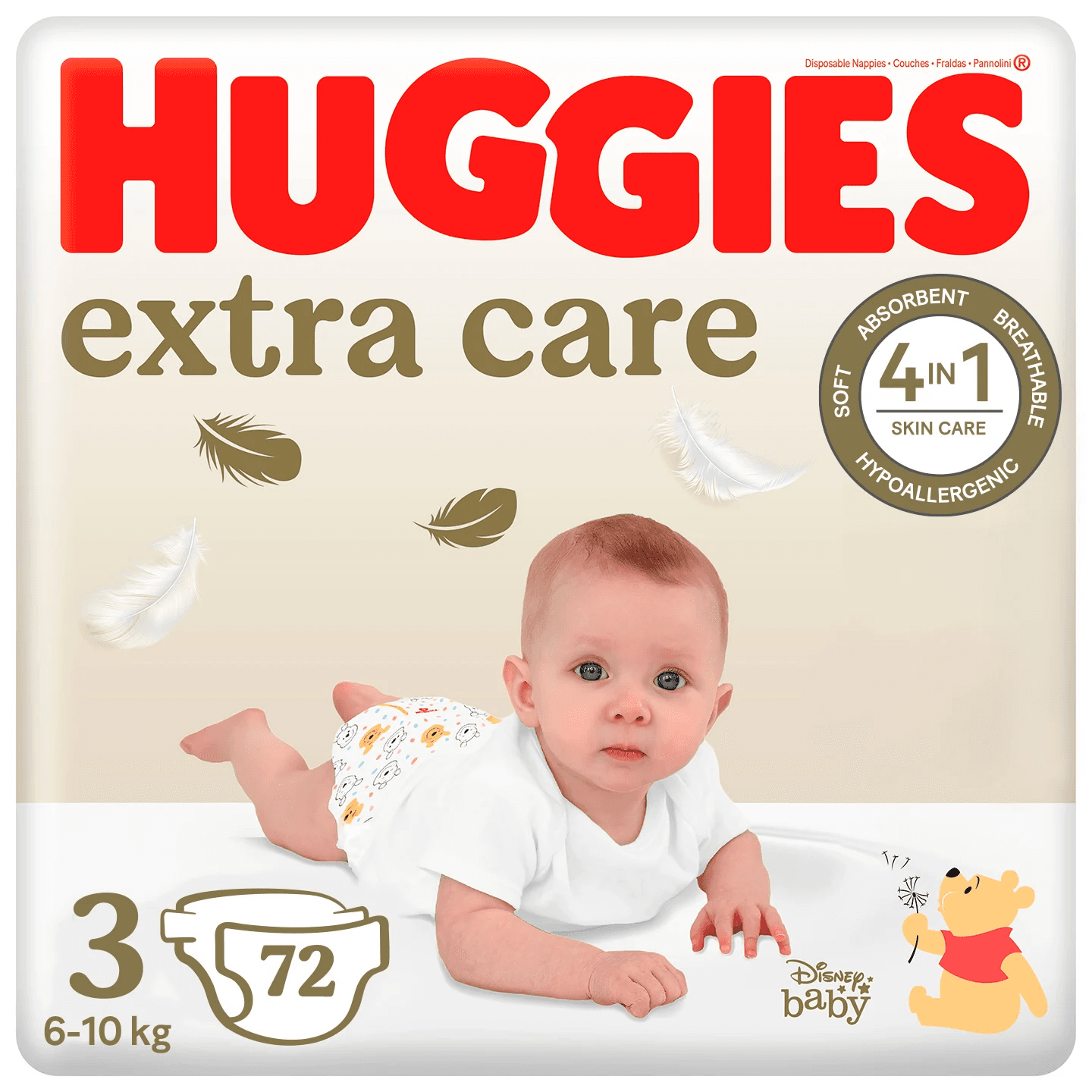 Підгузки Huggies Extra Care, розмір 3, 6-10 кг, 72 шт.