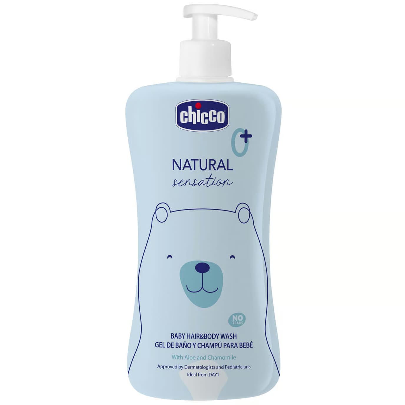 Гель-шампунь для тіла та волосся з алое та ромашкою Chicco Natural Sensation Без сліз, 500 мл