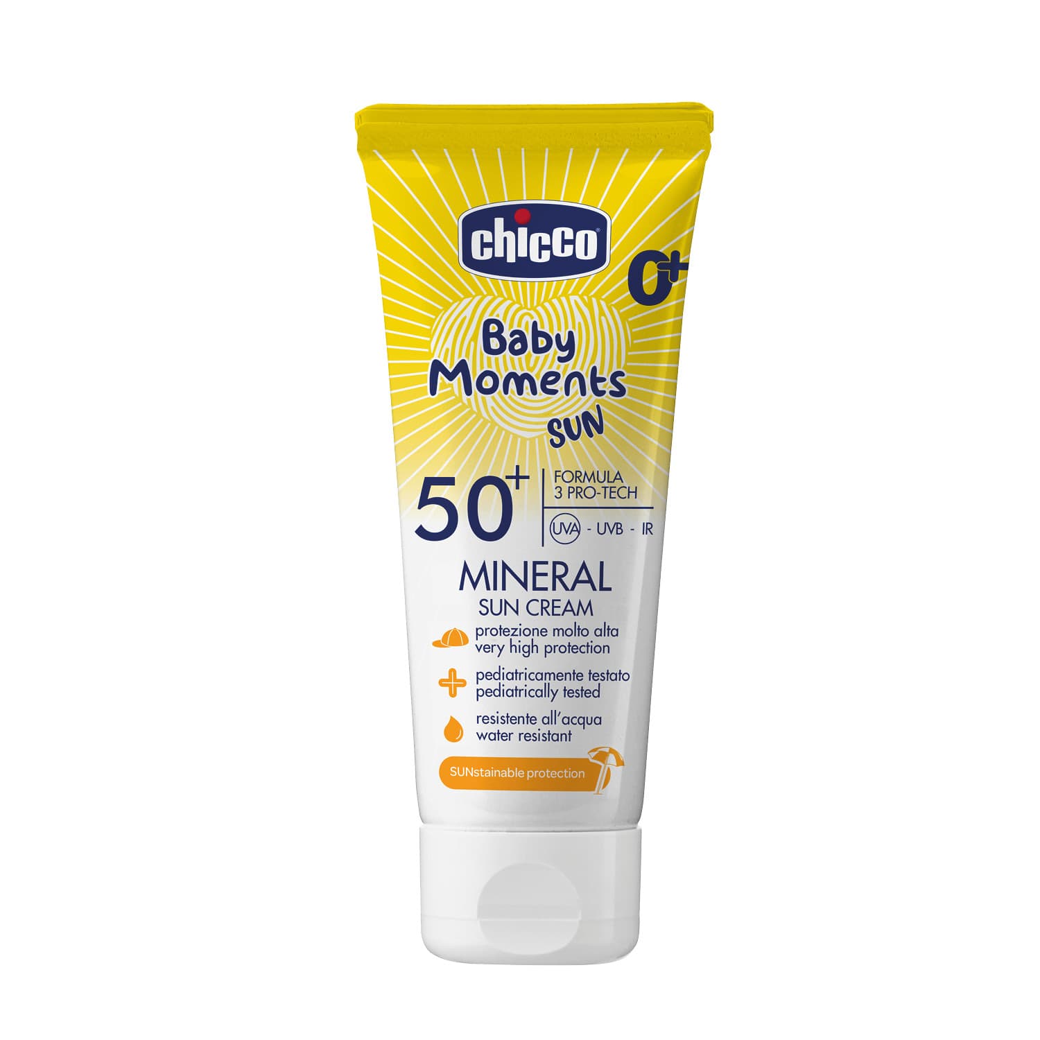 Крем сонцезахисний мінеральний Chicco Baby Moments SUN, SPF 50+, 75 мл