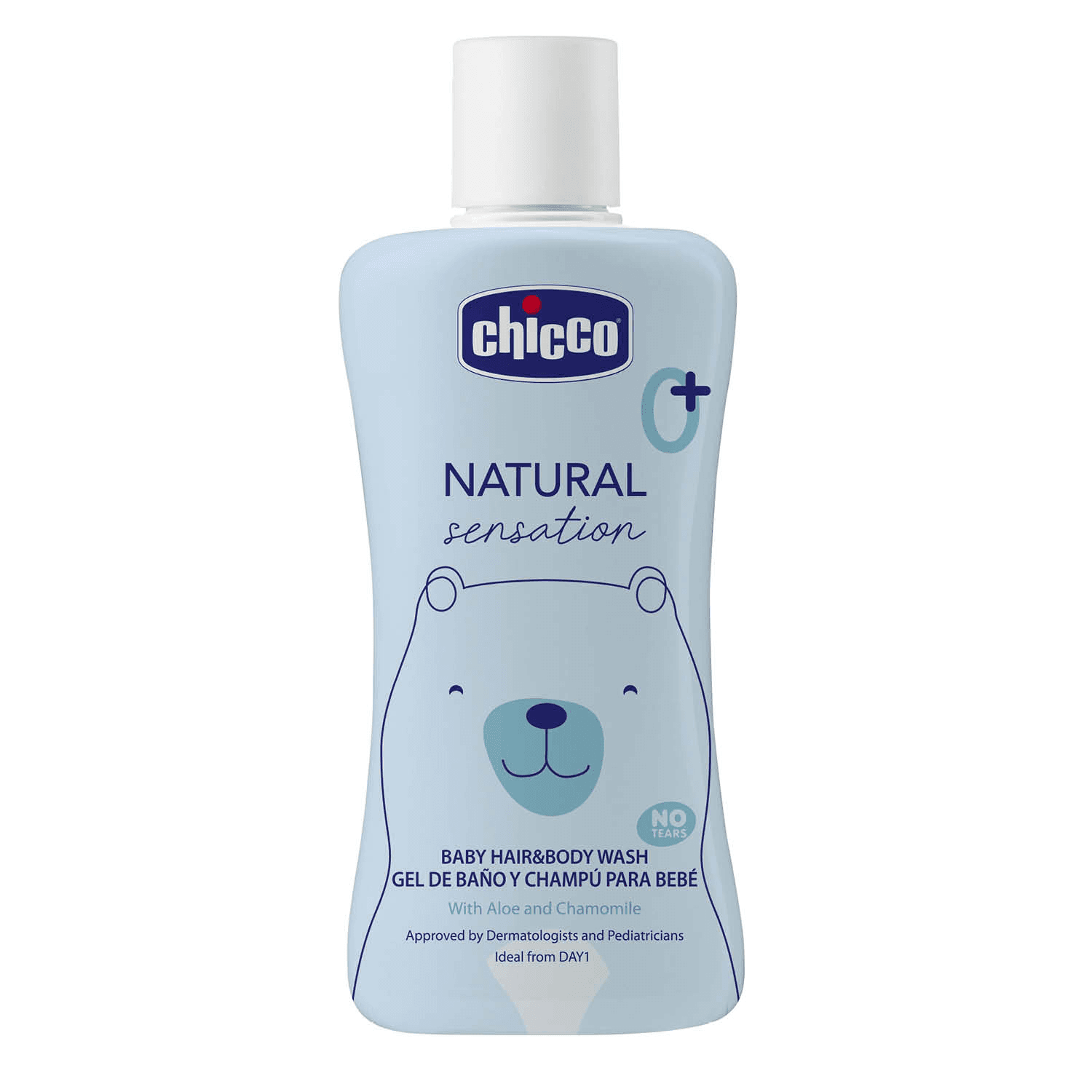 Гель-шампунь для тіла та волосся з алое та ромашкою Chicco Natural Sensation Без сліз, 200 мл