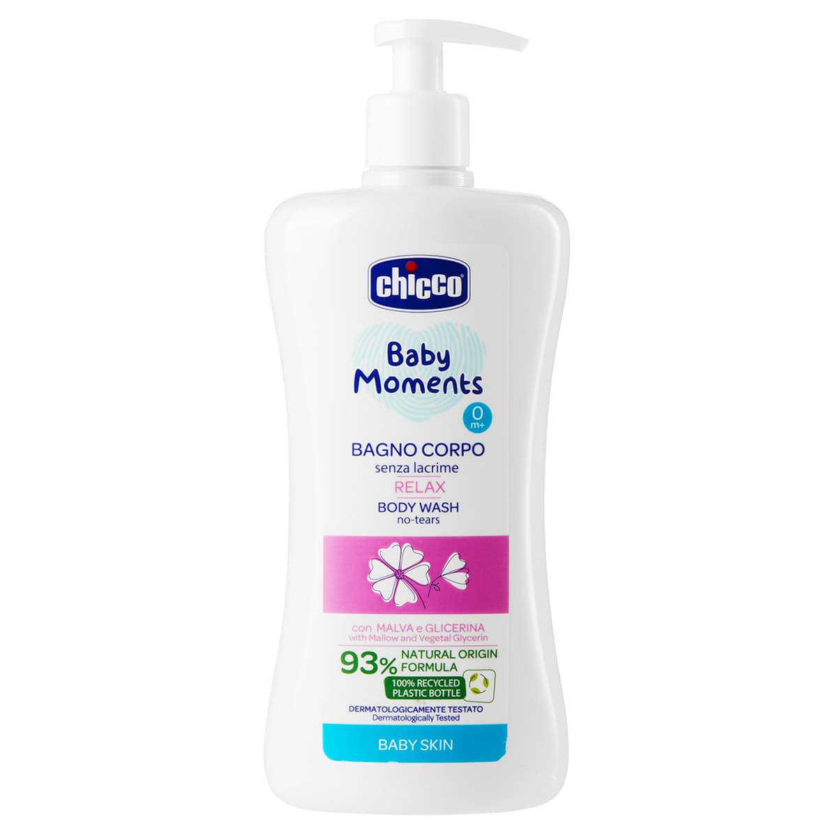 Гель для купання з екстрактом мальви та гліцерином Chicco Baby Moments Без сліз, 500 мл
